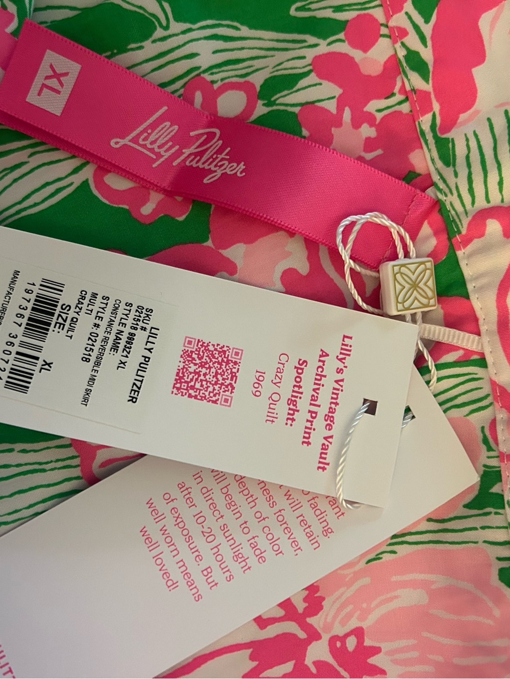 Lilly Pulitzer reversible midi wrap skirt sz. XL NWT - Picture 2 of 3
